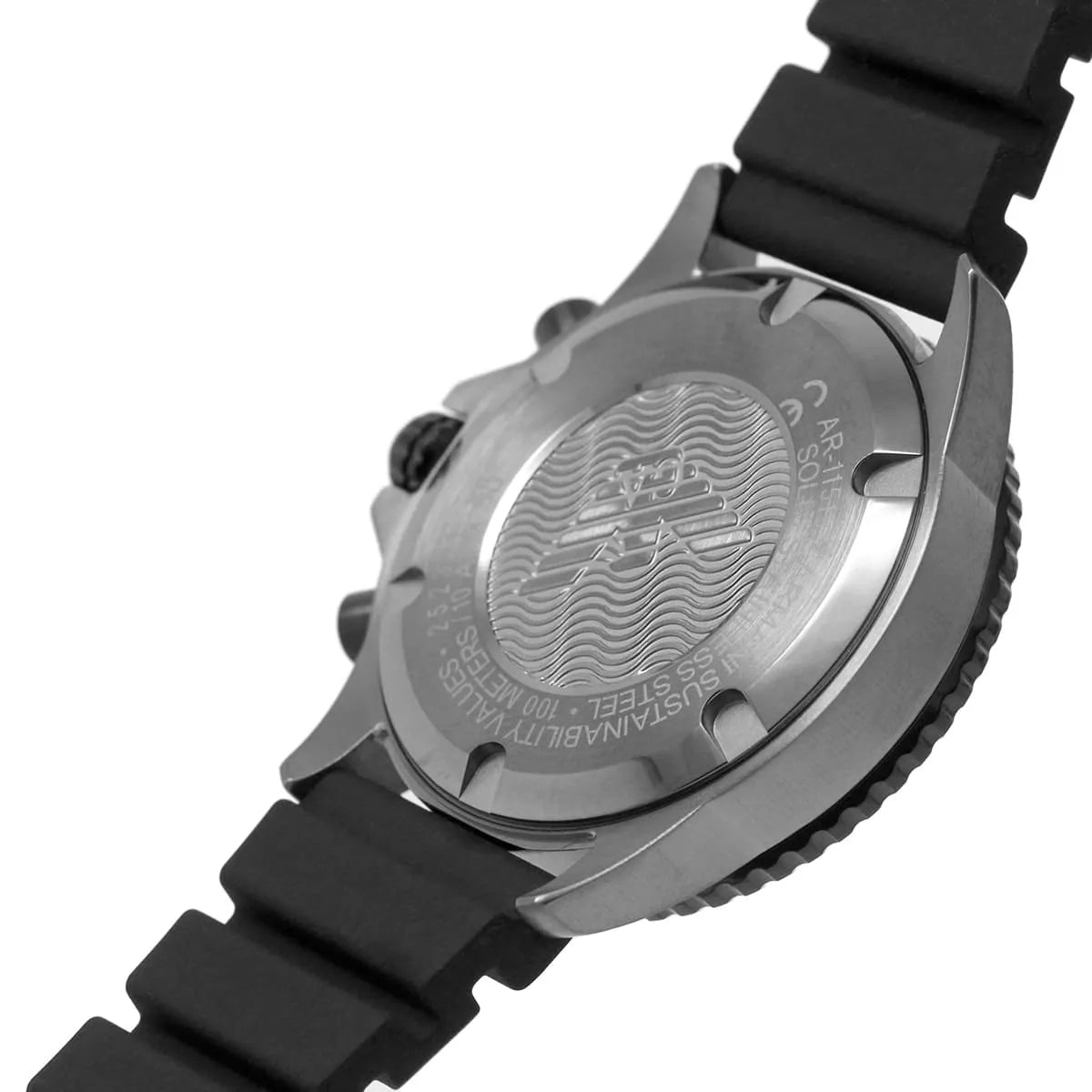 Emporio Armani genuine men's watch silicone balloon black chronograph