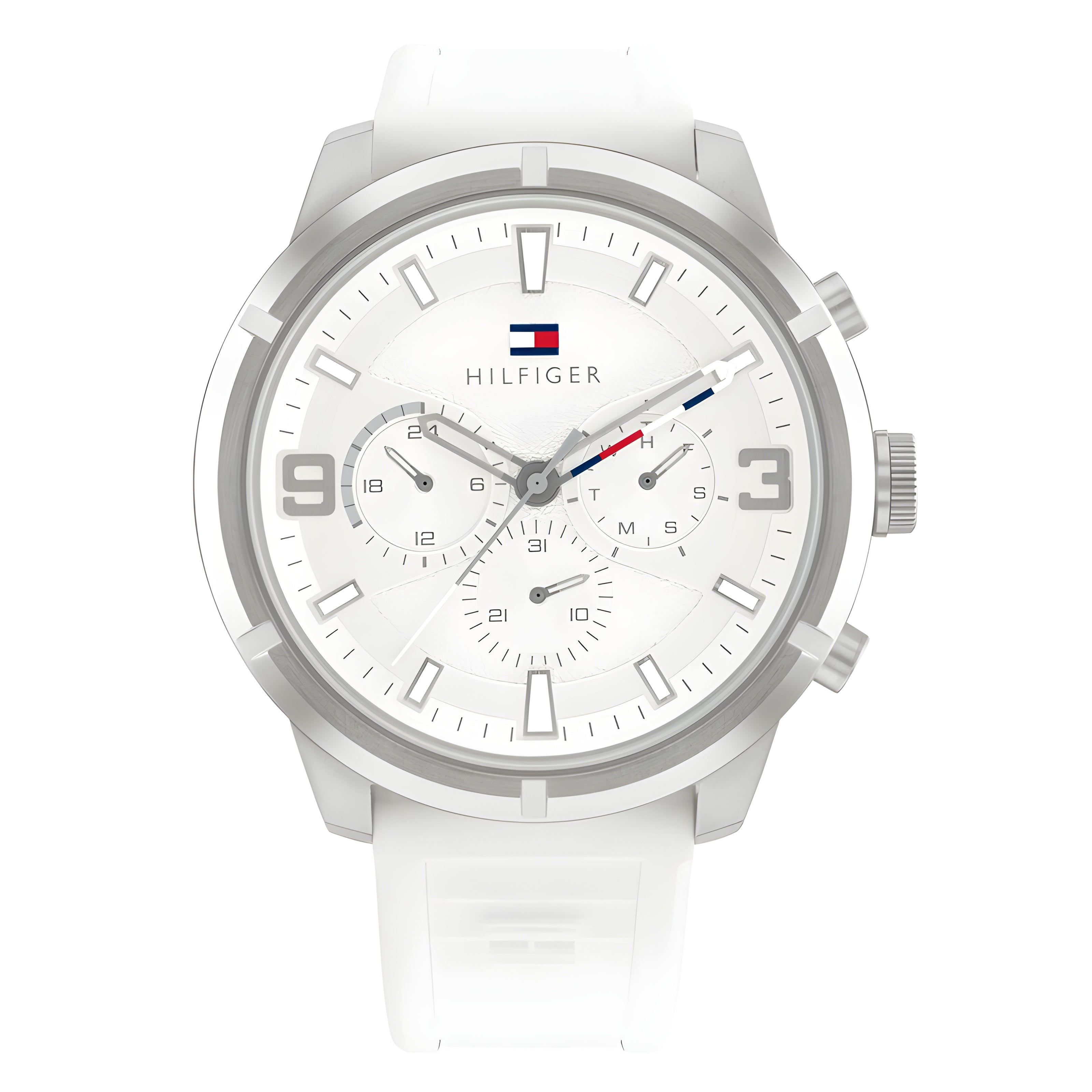 Tommy Hilfiger original Men's watch with white balloon and silicone bracelet model 1792072