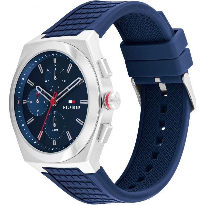 Tommy Hilfiger original Men's watch with blue balloon and silicone bracelet model 1791899