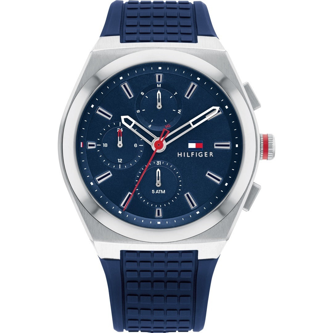 Tommy Hilfiger original Men's watch with blue balloon and silicone bracelet model 1791899