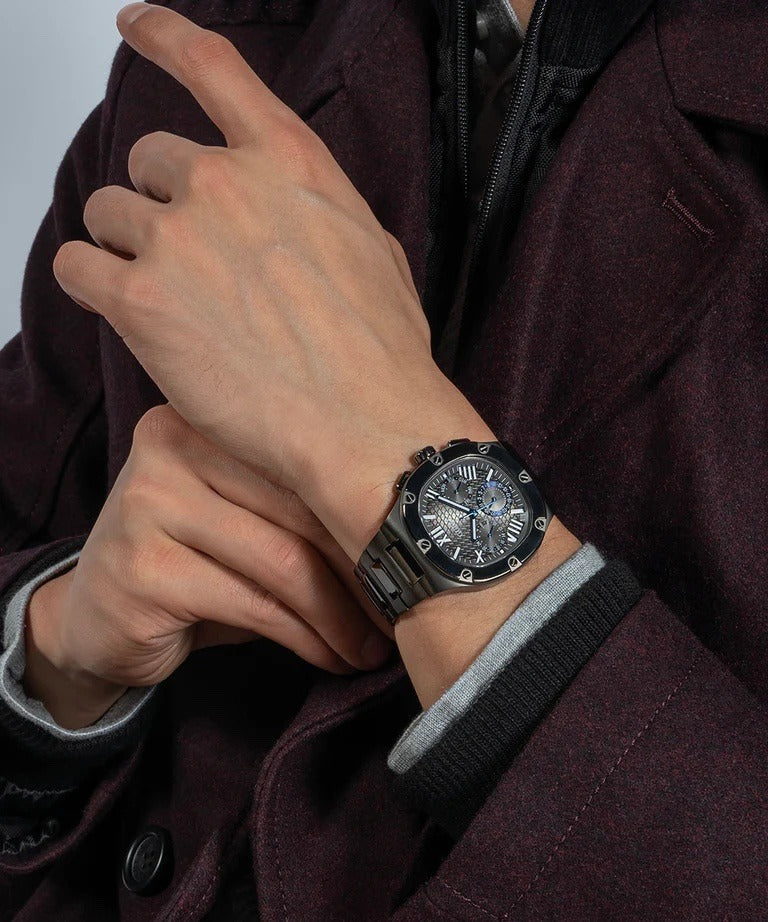 Original Men's watch brand Jess stainless steel size 43 Gray balloon model GW0572G5