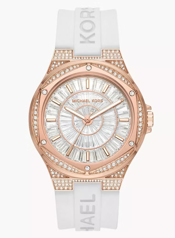 Women's Women's Lennox Stainless Steel Quartz Watch With Silicone Strap 24 Model MK7248 White