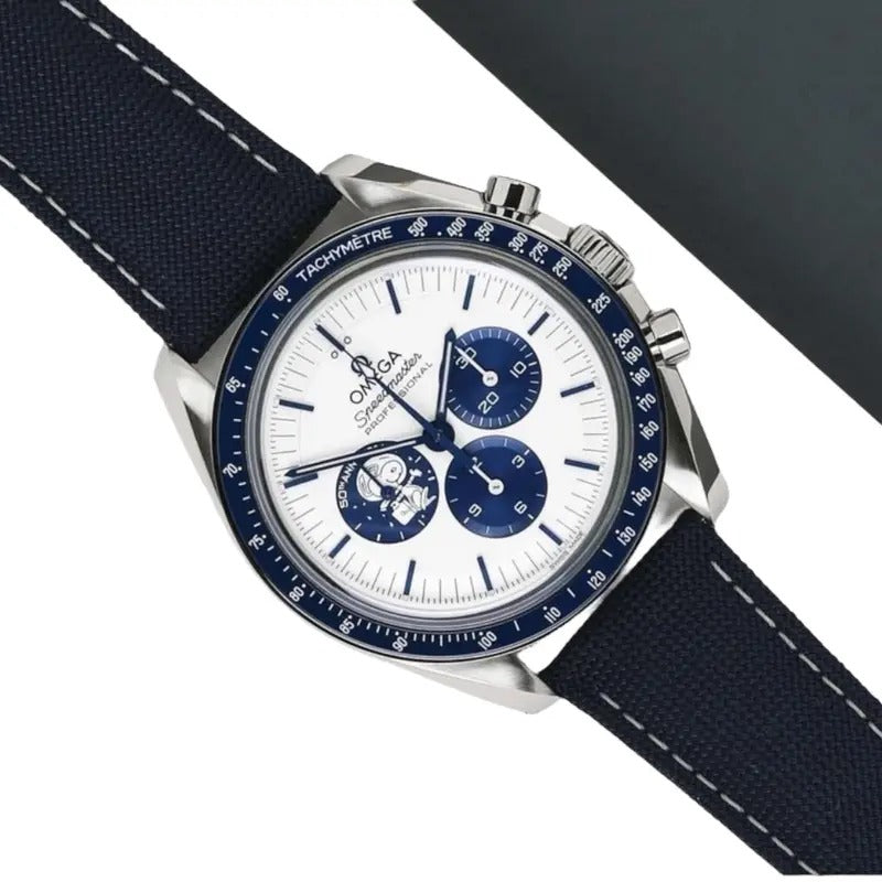 Men's Omega Speed Master White Blue Watch Watch