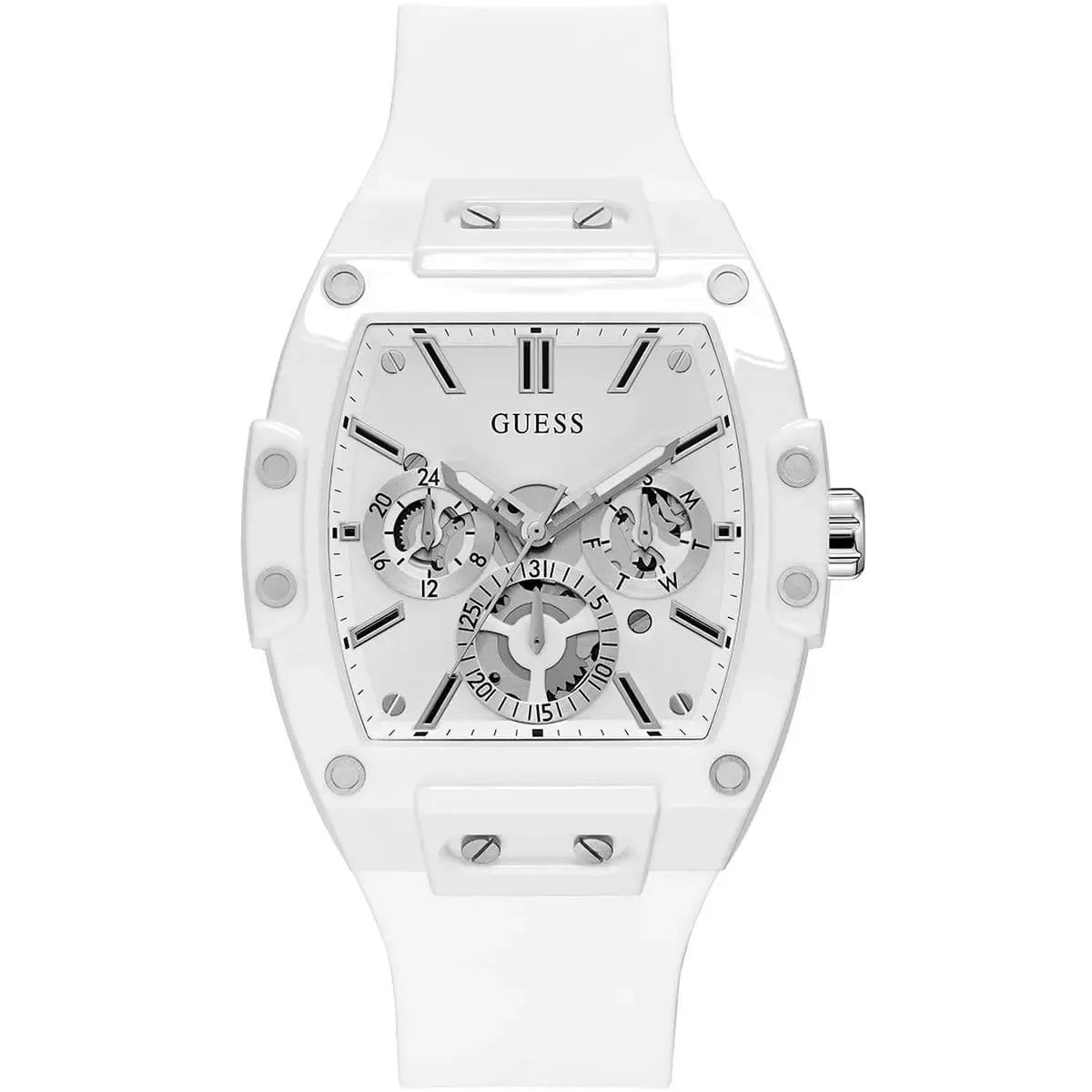 Original Guess men's watch white with silicone strap model GW0203G2