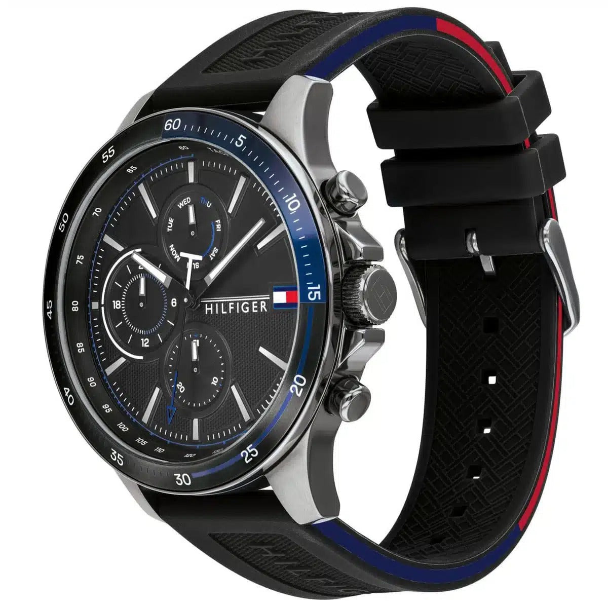 Original Men's watch from Tommy Hilfiger black balloon and silicone bracelet model 1791724
