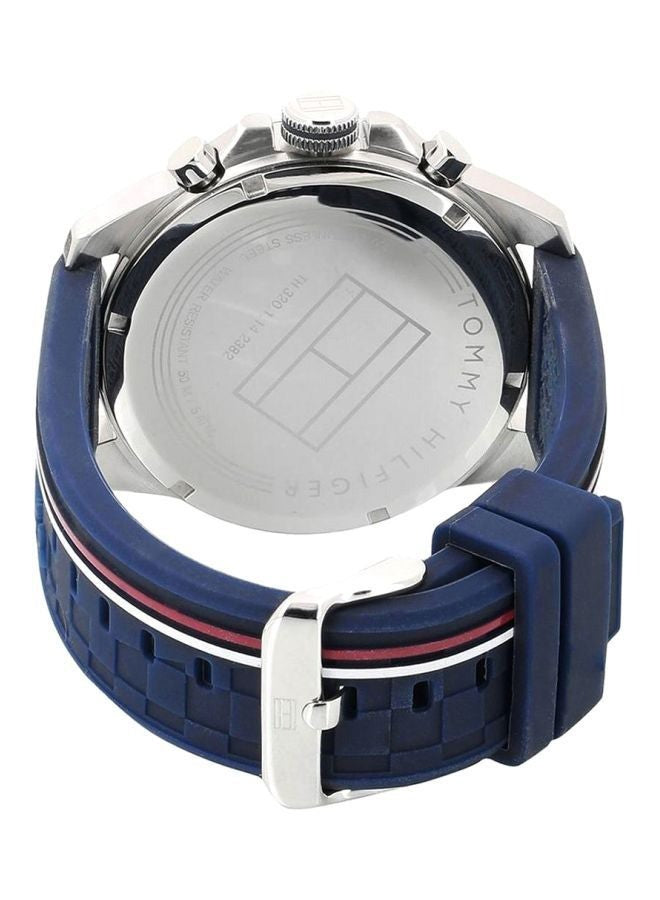 Men's Tommy Hilfiger analog watch with blue silicone bracelet 1791476-46 mm