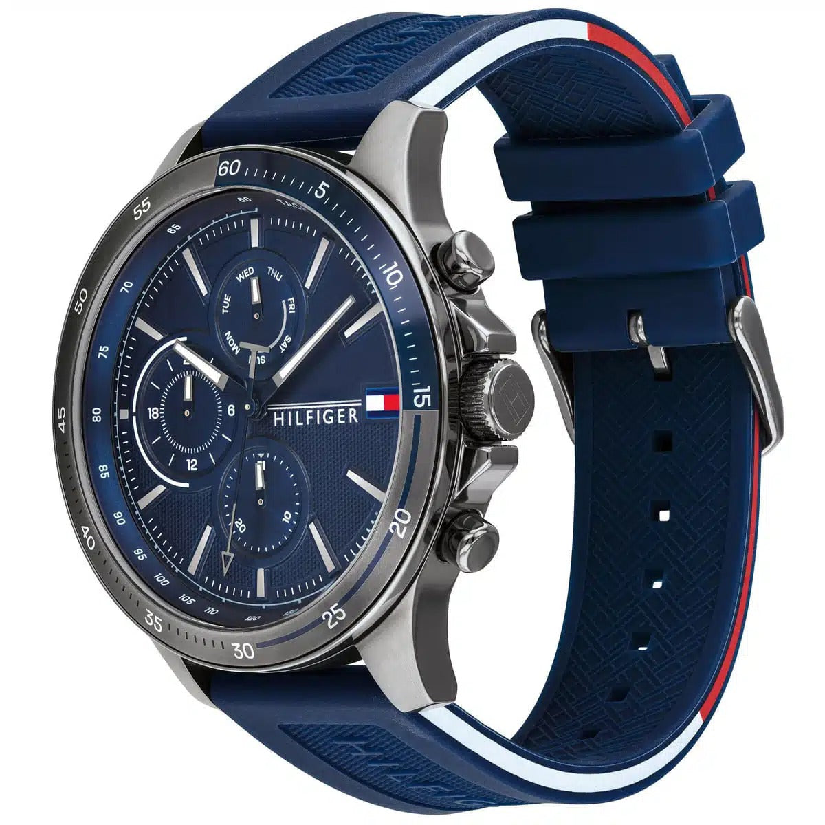 Tommy Hilfiger Men's watch with blue balloon and silicone bracelet model 1791721