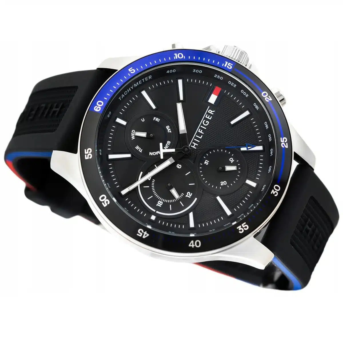 Original Men's watch from Tommy Hilfiger black balloon and silicone bracelet model 1791724