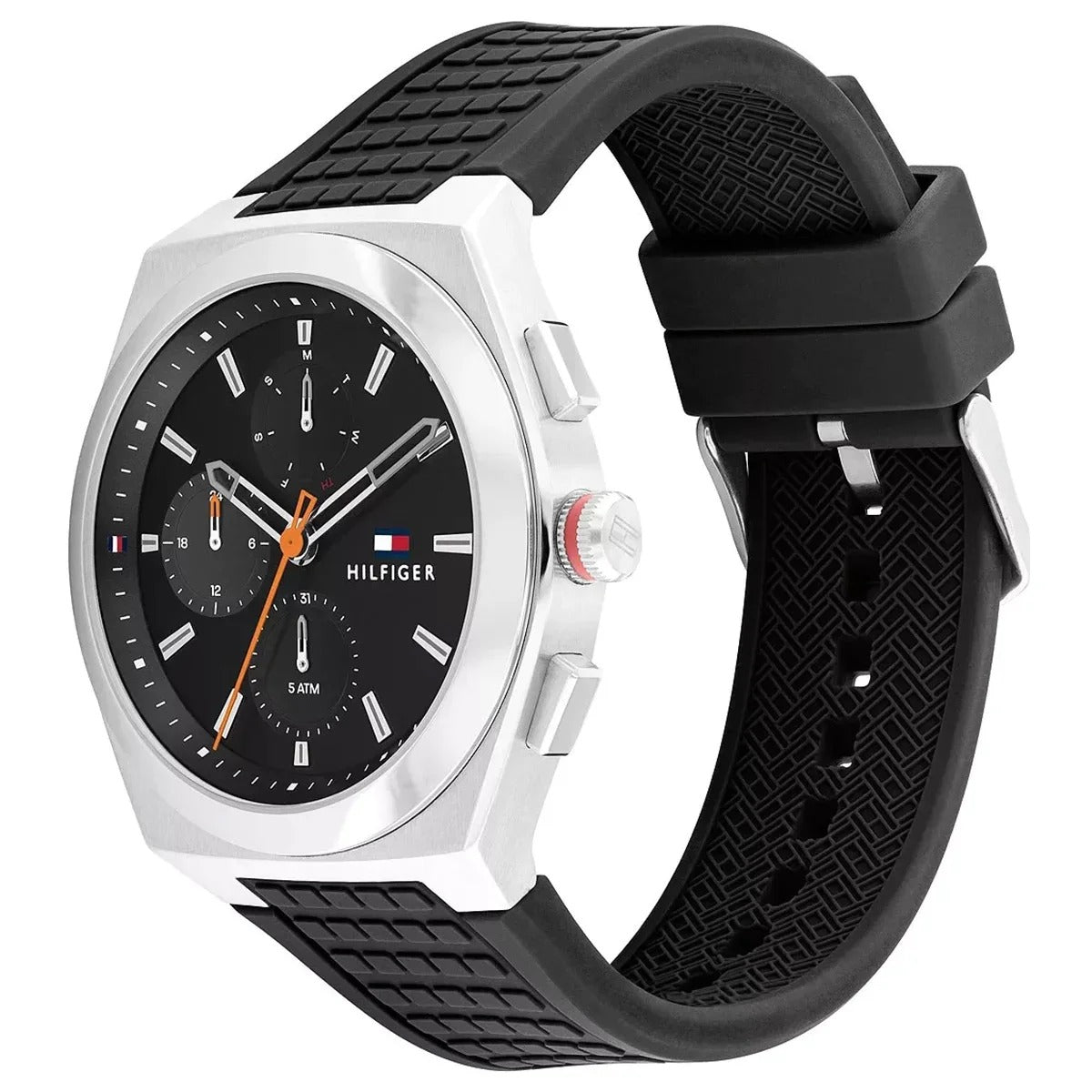 Genuine Tommy Hilfiger Men's watch with black balloon silicone bracelet model 1791898