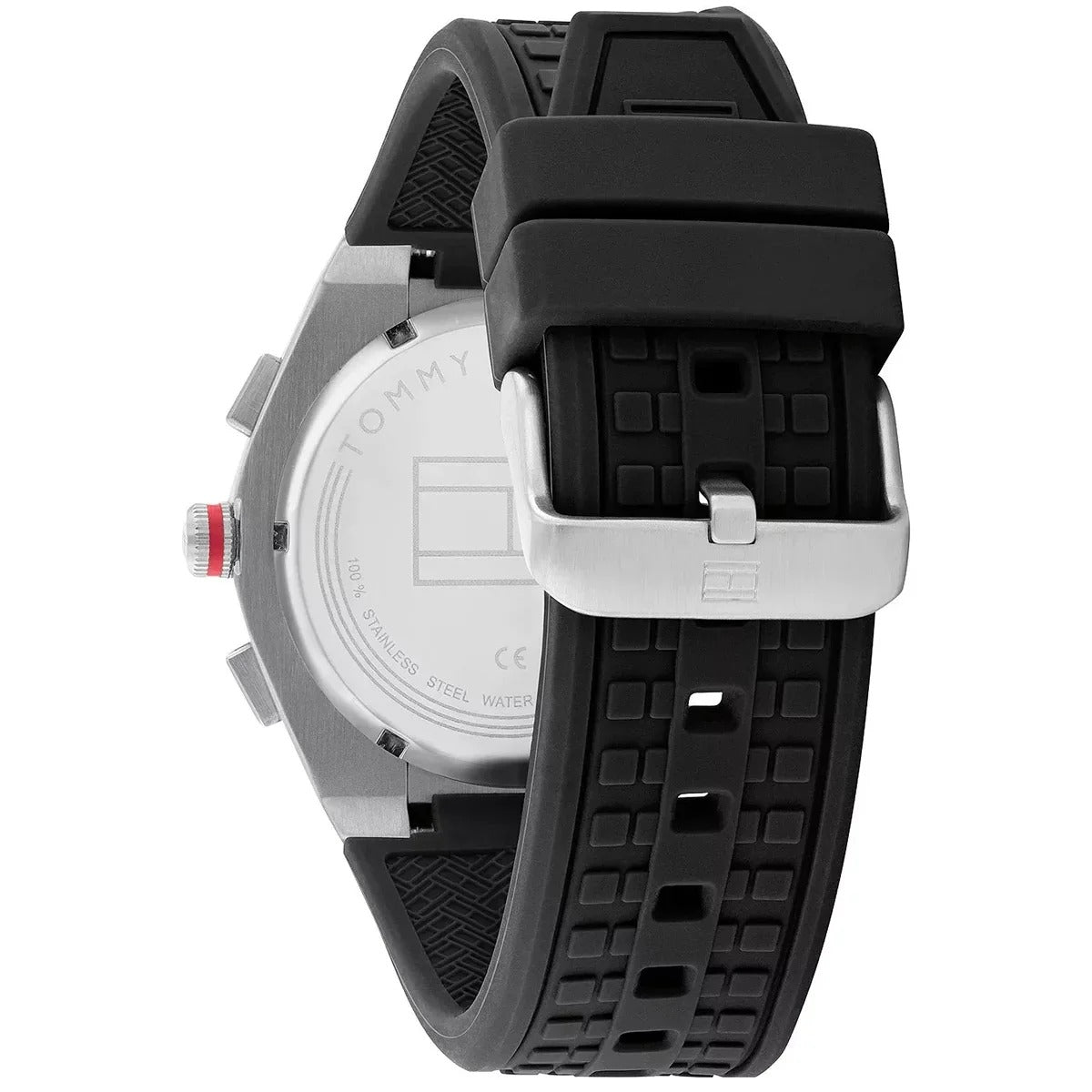 Genuine Tommy Hilfiger Men's watch with black balloon silicone bracelet model 1791898