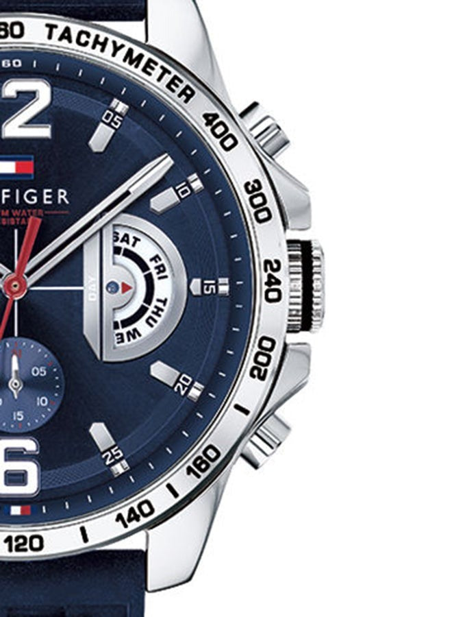 Men's Tommy Hilfiger analog watch with blue silicone bracelet 1791476-46 mm