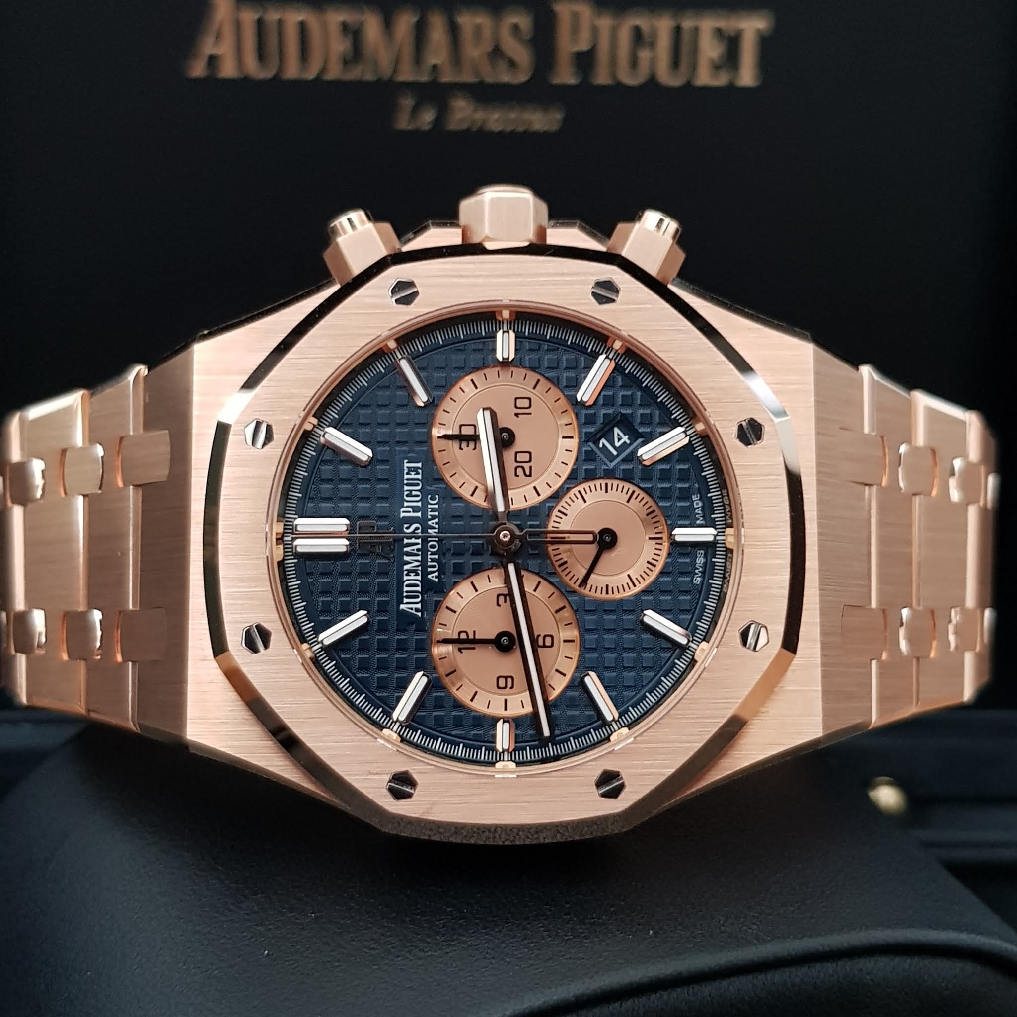 Men's Audemars Piguet Royal Oak gold dial Blue Watch