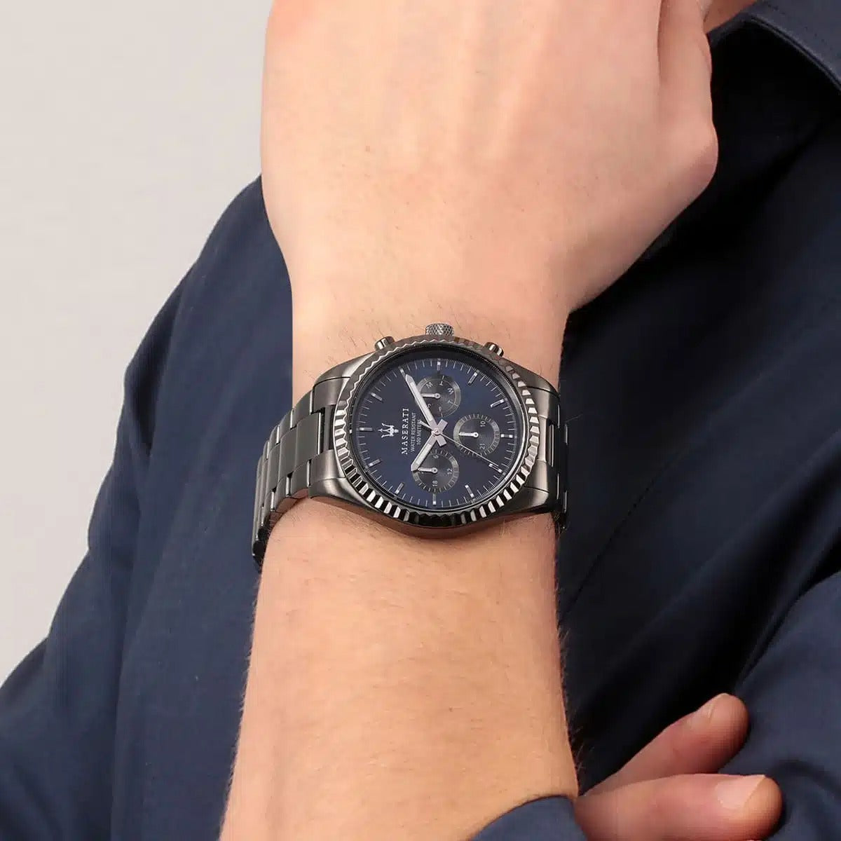 Men's Analog Stainless Steel Clasp Round Wrist Watch R8853100019