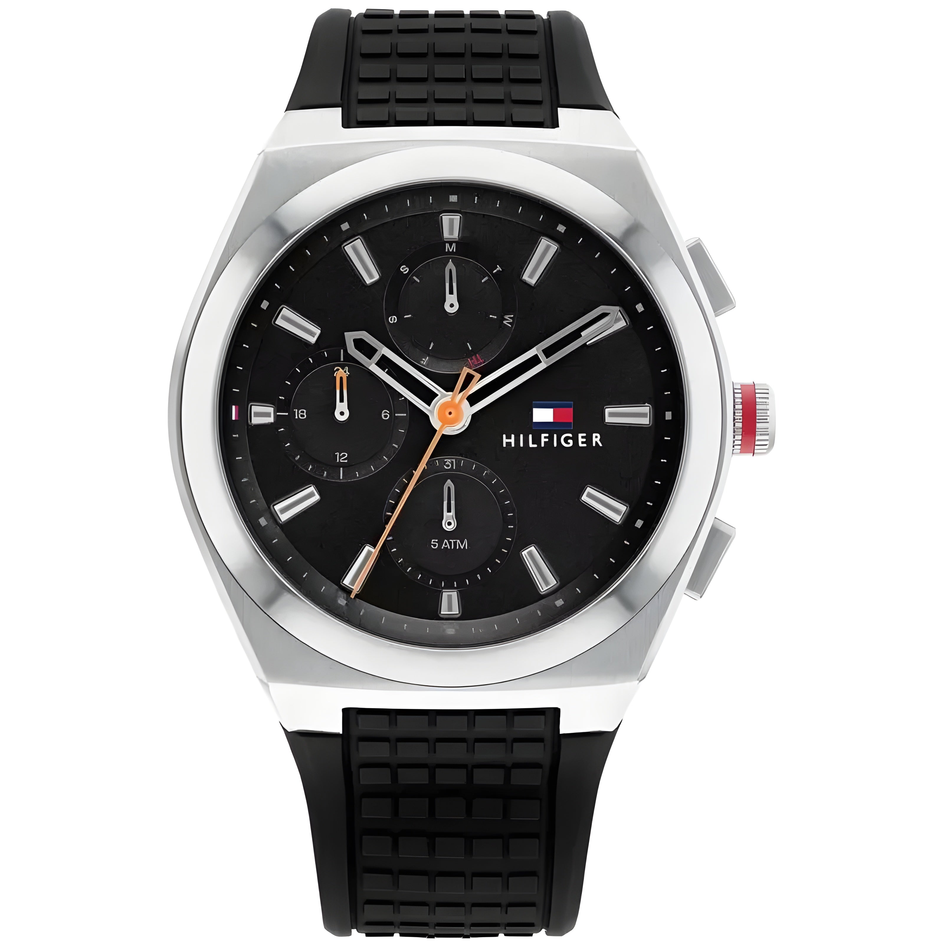 Genuine Tommy Hilfiger Men's watch with black balloon silicone bracelet model 1791898